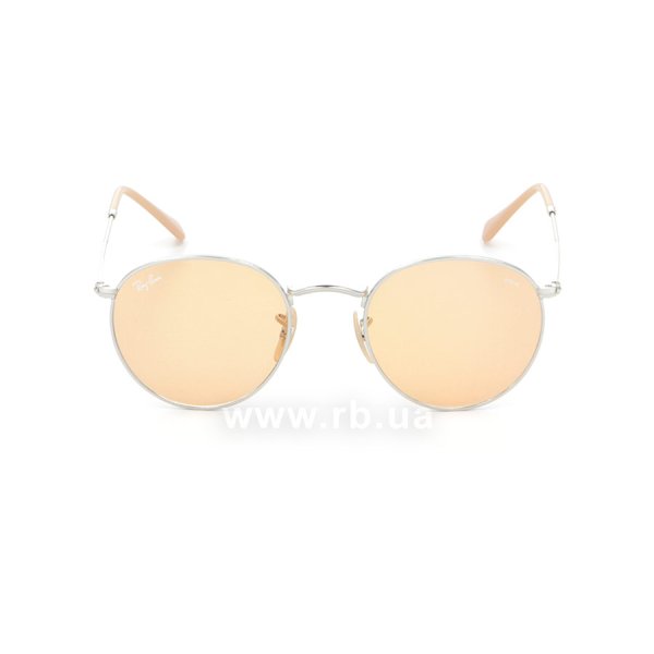   Ray-Ban Round Metal Evolve RB3447-9065-V9 Silver | Orange Photocromic,  