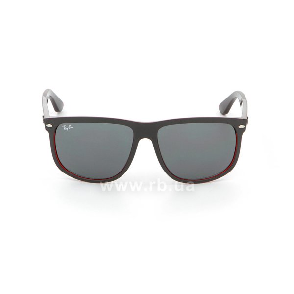   Ray-Ban Boyfriend RB4147-6171-87 Black On Crystal Red | APX Grey,  