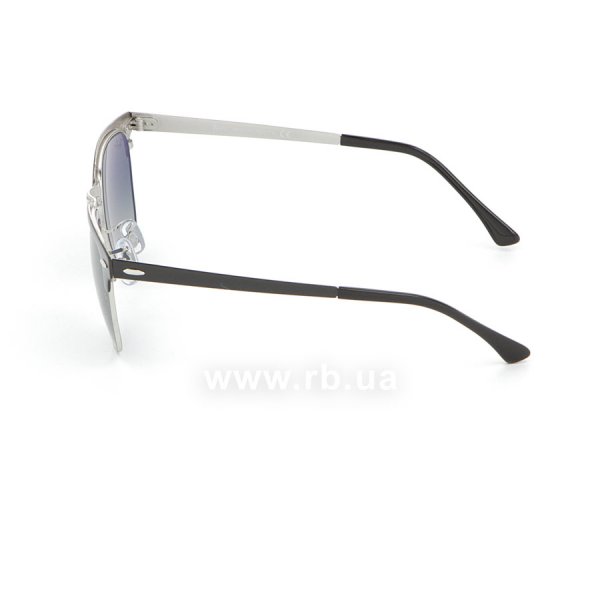   Ray-Ban Clubmaster Metal RB3716-9004-71 Black / Silver | Gradient Grey,  