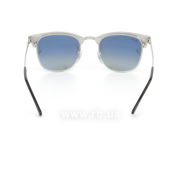   Ray-Ban Clubmaster Metal RB3716-9004-71 Black / Silver | Gradient Grey,  