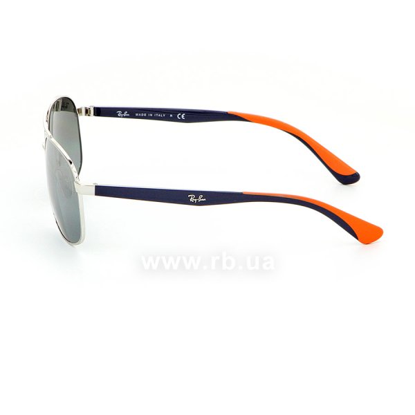   Ray-Ban Active Lifestyle RB3593-9101-88 Silver / Blue / Orange | Gradient Grey Mirror,  