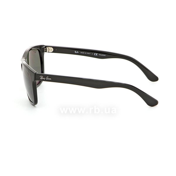 Sunglasses Ray-Ban Highstreet RB4181-601-9A Black | Poly Grey/Green Polarized, view from left