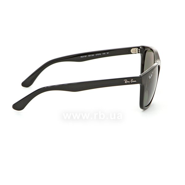 Sunglasses Ray-Ban Highstreet RB4181-601-9A Black | Poly Grey/Green Polarized, view from right