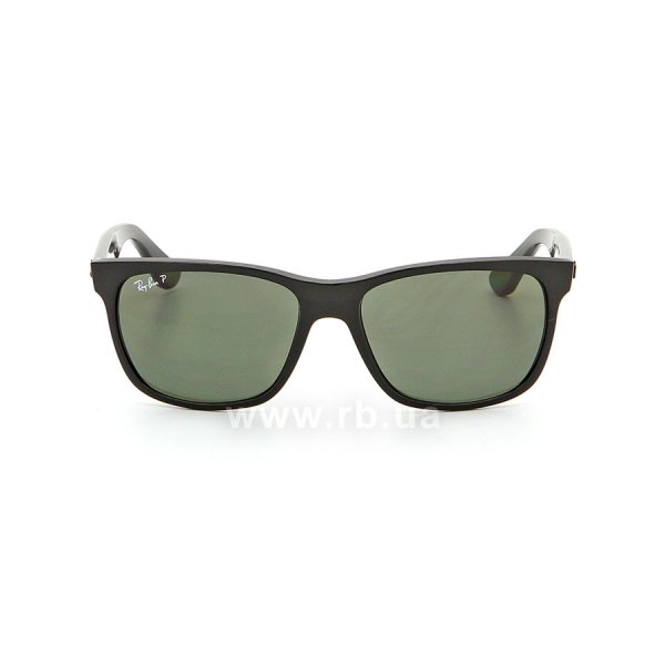 Sunglasses Ray-Ban Highstreet RB4181-601-9A Black | Poly Grey/Green Polarized, front view