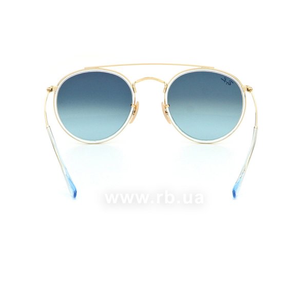   Ray-Ban Round Double Bridge RB3647N-9123-3M Arista | Blue Gradient,  