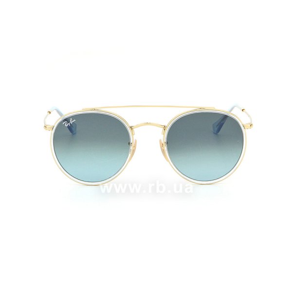   Ray-Ban Round Double Bridge RB3647N-9123-3M Arista | Blue Gradient,  