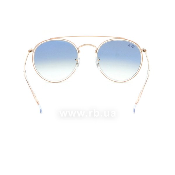   Ray-Ban Round Double Bridge RB3647N-9068-3F Arista | Gradient Light Blue,  