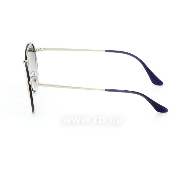   Ray-Ban Round Double Bridge Flat Lenses RB3614N-9142-0U Dark Silver | Gradient Violet Mirror,  