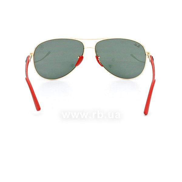 Sunglasses Ray-Ban Scuderia Ferrari Collection RB8313M-F008-71 Gunmetal / Grey / Red | Green / Grey, view from back