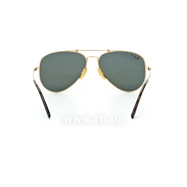   Ray-Ban Aviator Titanium RB8125M-9143 Gold | Natural Green Polarized,  