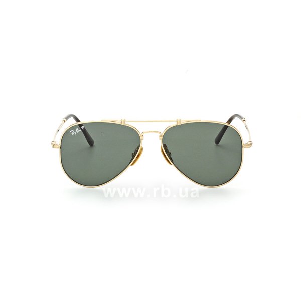   Ray-Ban Aviator Titanium RB8125M-9143 Gold | Natural Green Polarized,  