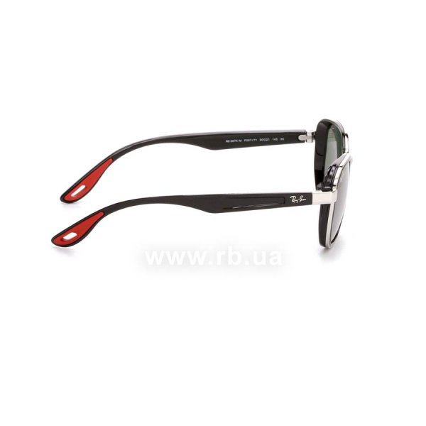   Ray-Ban Scuderia Ferrari Collection RB3674M-F007-71 Silver / Black | Natural Green,  