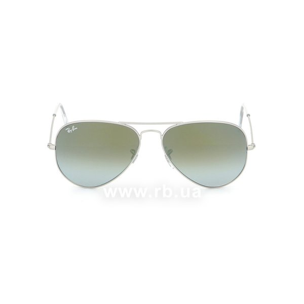   Ray-Ban Aviator Flash Lenses RB3025-019-9J Matte Silver | Faded Green,  