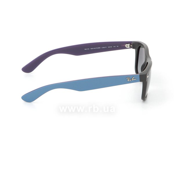   Ray-Ban New Wayfarer Color Mix RB2132-6183-71 Black/Blue/Violet| Gradient Grey,  