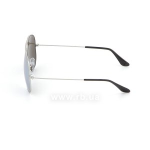 Очки Ray-Ban Aviator Flash Lenses RB3025-019-W3 Matt Silver / Silver Mirror Polarized, вид слева