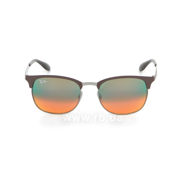   Ray-Ban Clubmaster Metal RB3538-9006-A8 Brown/Silver | Green/Orange Mirror,  