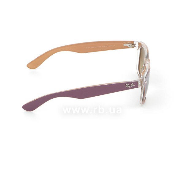   Ray-Ban New Wayfarer Color Mix RB2132-6192-85 Violet On Crystal/Beige| Brown Faded Yellow,  