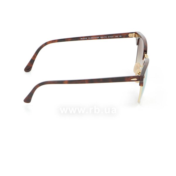   Ray-Ban Clubmaster Flash Lenses RB3016-990-7O Arista/Red tortoise | Mirror Faded Brown,  