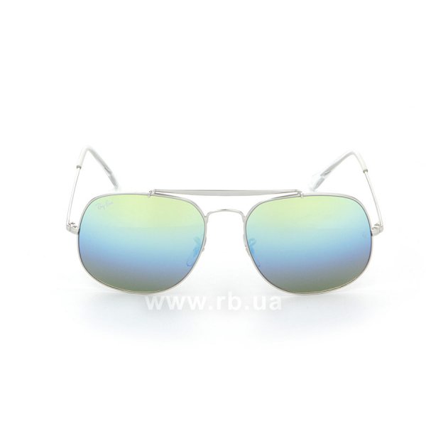   Ray-Ban The General RB3561-003-I2 Silver | Green-Blue Gradient Mirror,  