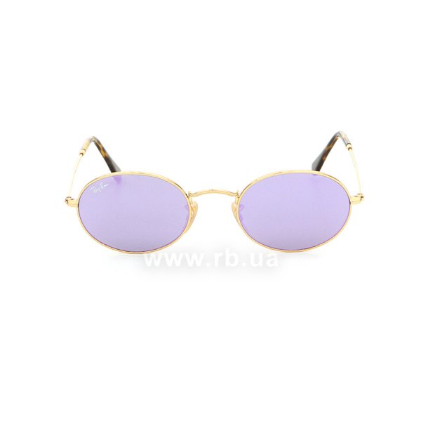  Ray-Ban Oval Flat Lenses RB3547N-001-8O Arista / Violet Mirror,  