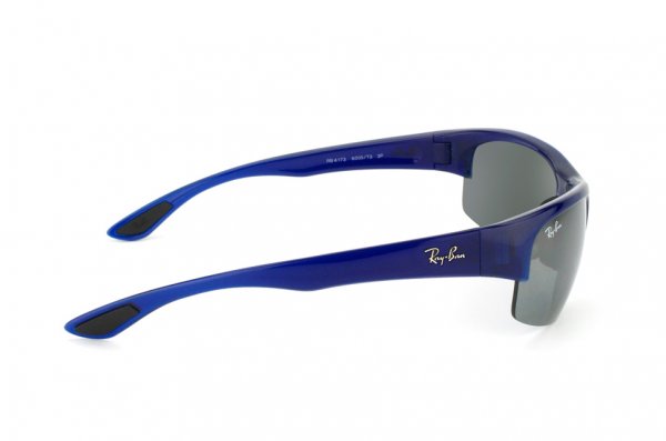   Ray-Ban Active Lifestyle Flip Out RB4173-6005-T3 Blue Transparent | Gradient Grey Polarized
