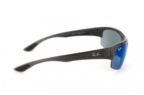  Ray-Ban Active Lifestyle Flip Out RB4173-6006-9A Transparent Grey | Green Polarized + Grey / Blue Mirror