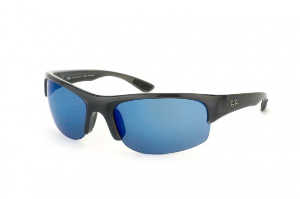   Ray-Ban Active Lifestyle Flip Out RB4173-6006-9A Transparent Grey | Green Polarized + Grey / Blue Mirror