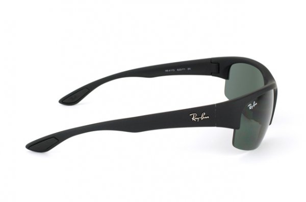   Ray-Ban Active Lifestyle Flip Out RB4173-622-71 Black Rubber | Poly. Grey/Green