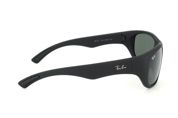   Ray-Ban Active Lifestyle RB4177-622 Black Rubber | Natural Green (G-15XLT)
