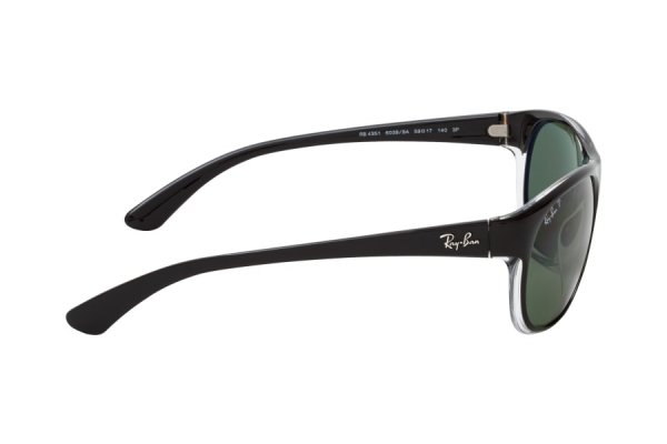   Ray-Ban Active-Lifestyle RB4351-6039-9A Black / Transparent | Natural Green Polarized