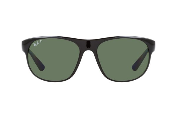   Ray-Ban Active-Lifestyle RB4351-6039-9A Black / Transparent | Natural Green Polarized