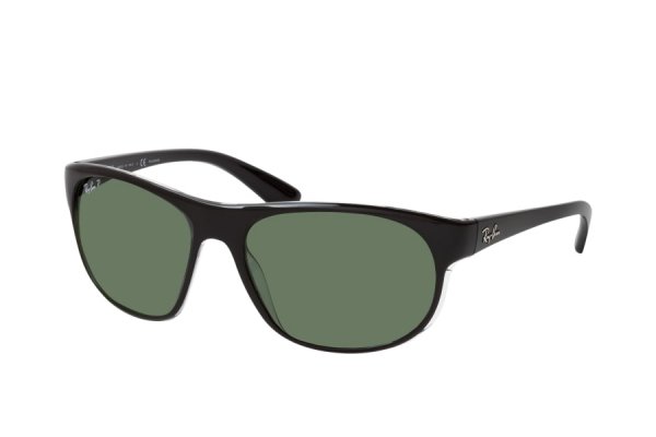   Ray-Ban Active-Lifestyle RB4351-6039-9A Black / Transparent | Natural Green Polarized