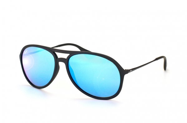 Sunglasses Ray-Ban Alex RB4201-622-55 Rubber Black | APX Blue Mirror