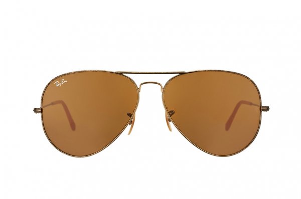   Ray-Ban Aviator Large Metal Distressed RB3025-177-33 Pewter/Natural Brown