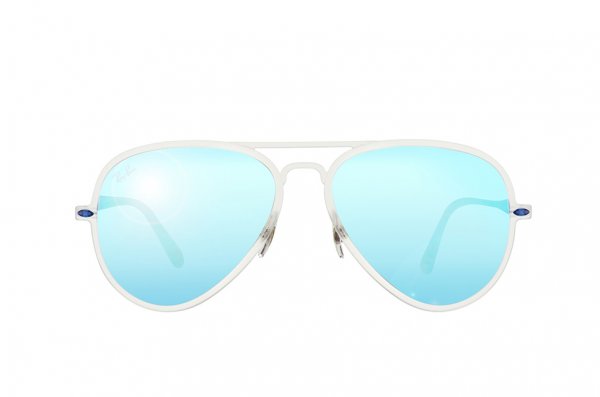   Ray-Ban Aviator LightRay II RB4211-646-55 Matte Transparent | Blue Mirror