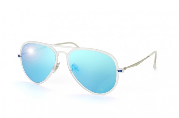   Ray-Ban Aviator LightRay II RB4211-646-55 Matte Transparent | Blue Mirror