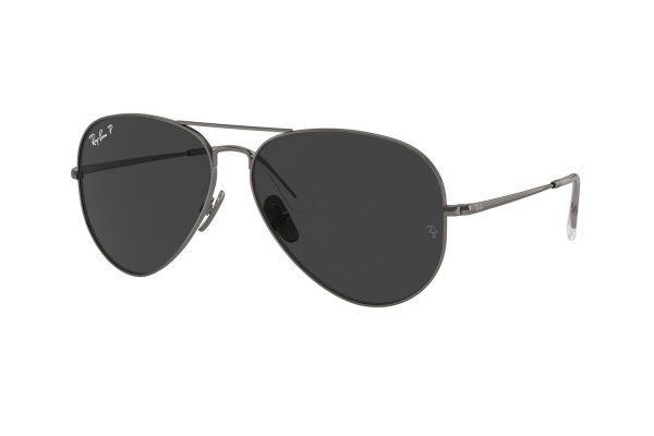   Ray-Ban Aviator Titanium RB8089-165-48 Dark Gunmetal  | Black Polarized