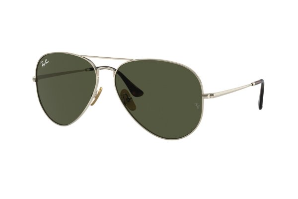  Ray-Ban Aviator Titanium RB8089-9265-31 Silver  | Natural Green