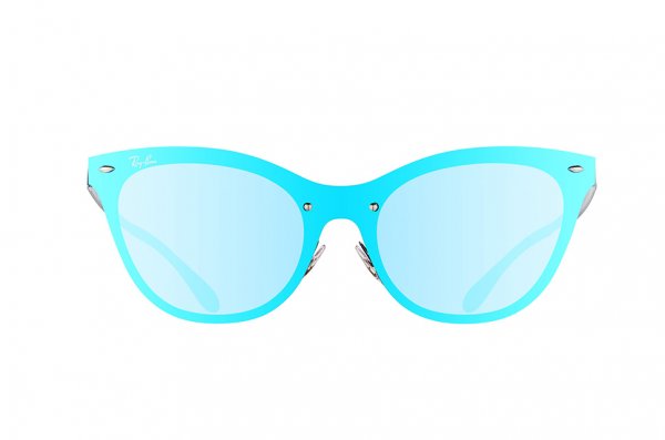   Ray-Ban Blaze Cats RB3580N-153-7V Light Blue / Black | Blue Mirror