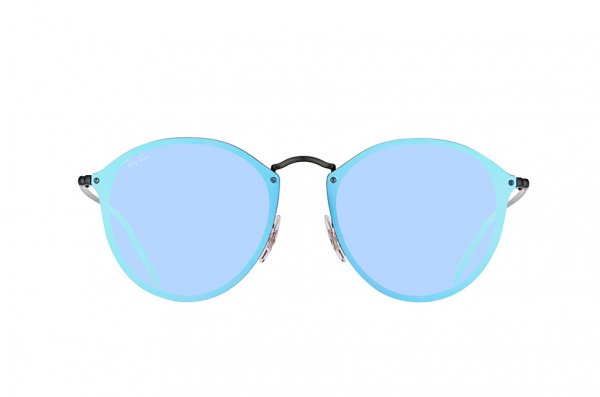   Ray-Ban Blaze Round RB3574N-153-7V Black | Blue Mirror