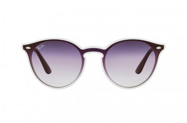   Ray-Ban Blaze Youngster RB4380N-6416-0U Black / White | Gradient Violet Mirror