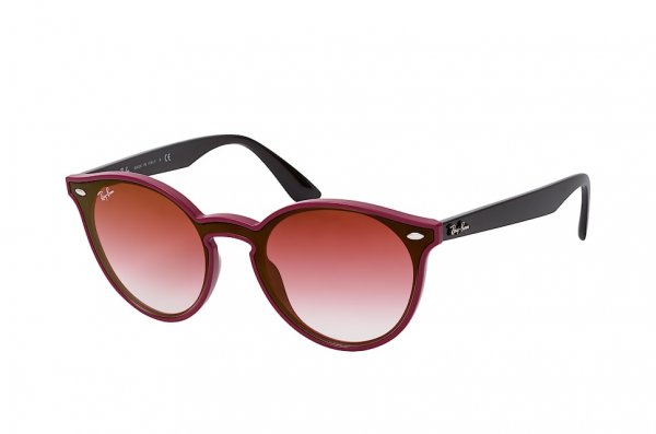   Ray-Ban Blaze Youngster RB4380N-6418-0T Black / Vinous | Gradient Red Mirror