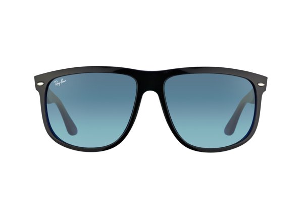   Ray-Ban Boyfriend RB4147-6093-4M Black On Green Transparent | Gradient Blue