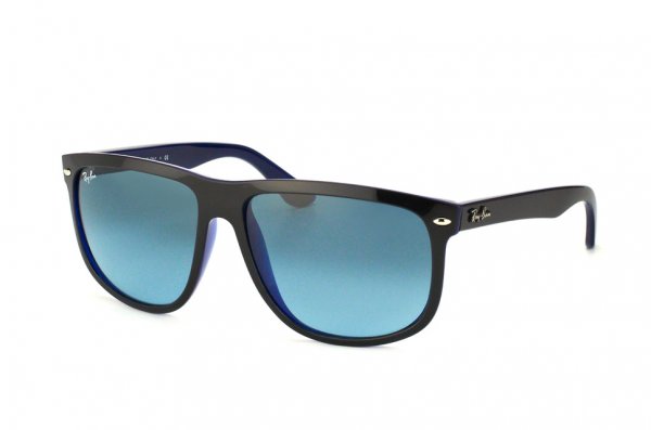   Ray-Ban Boyfriend RB4147-6093-4M Black On Green Transparent | Gradient Blue