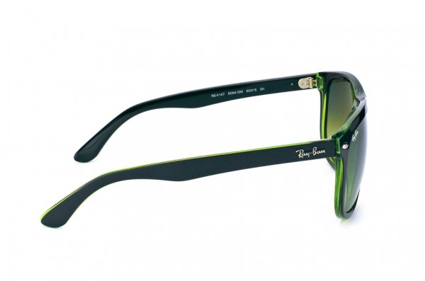   Ray-Ban Boyfriend RB4147-6094-3M Black On Green Transparent | Gradient Green