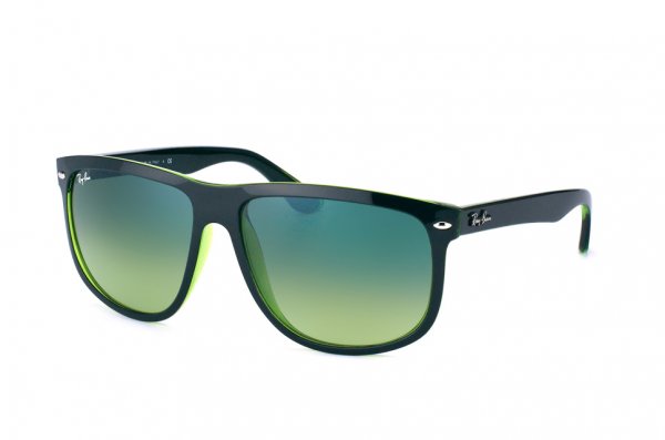   Ray-Ban Boyfriend RB4147-6094-3M Black On Green Transparent | Gradient Green