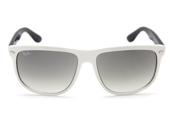   Ray-Ban Boyfriend RB4147-722-32 White/Black Temple Gradient Grey