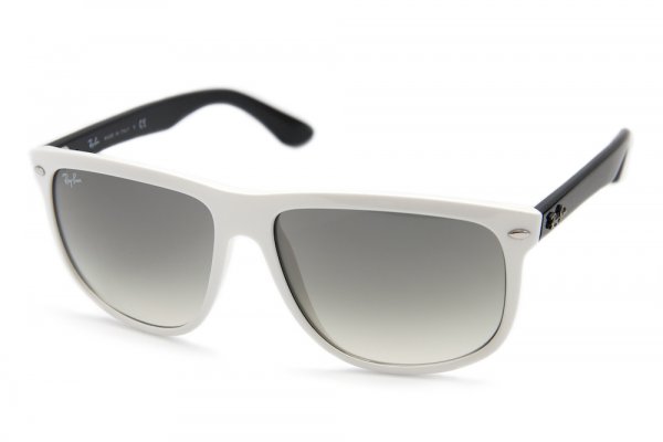   Ray-Ban Boyfriend RB4147-722-32 White/Black Temple Gradient Grey