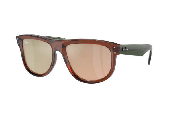   Ray-Ban Boyfriend-Reverse RBR0501S-6710-2O Transparent Brown / Green | Light Gold Mirror