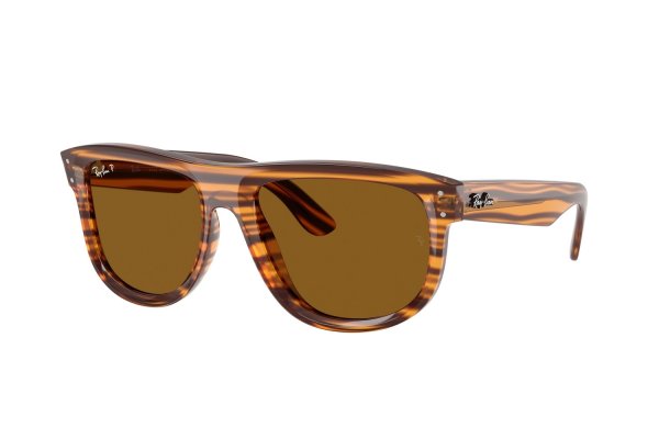   Ray-Ban Boyfriend-Reverse RBR0501S-6791-83 Striped Brown | Natural Brown Polarized